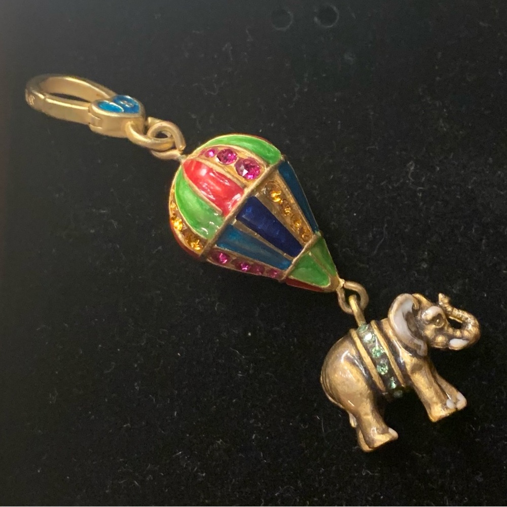 Jay Strongwater Hot Air Balloon and Elephant Charm